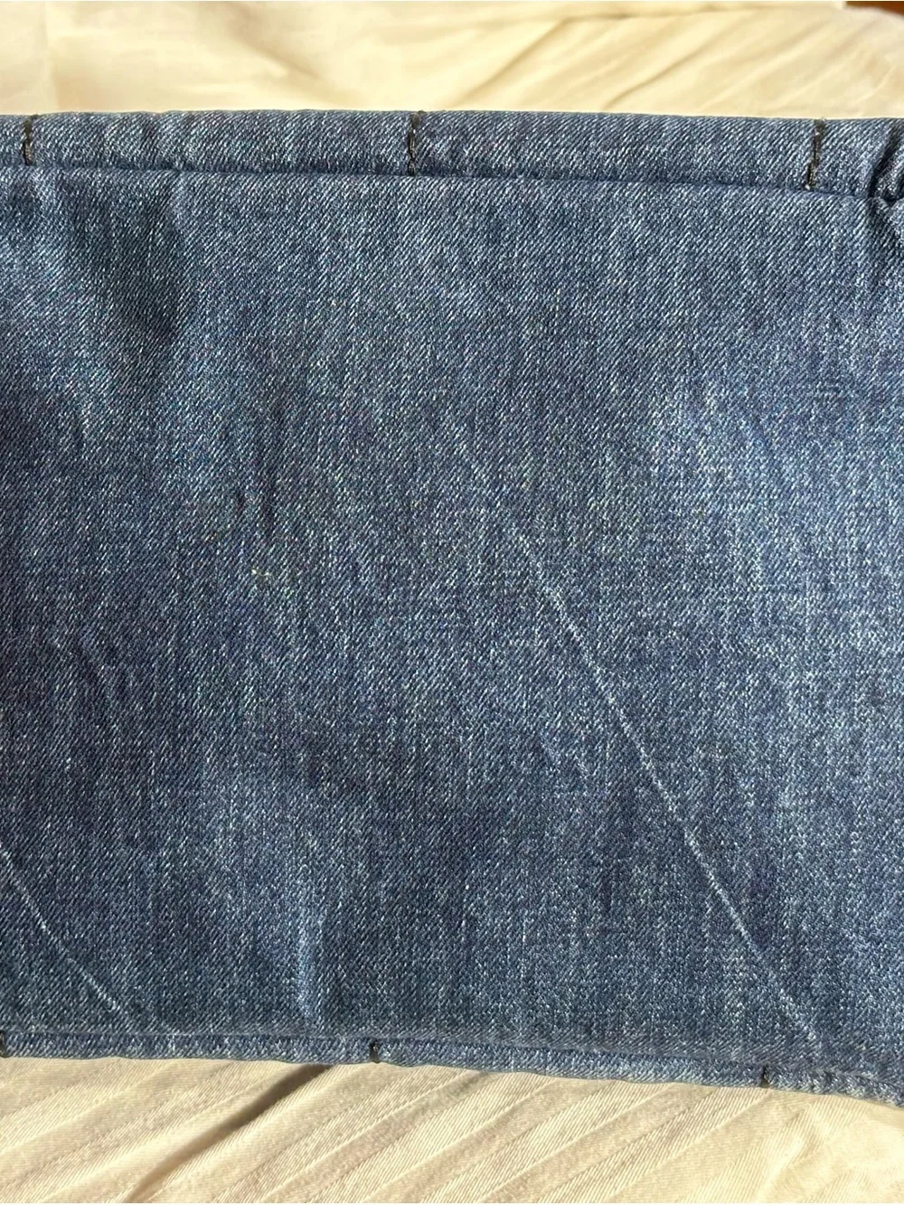Prada Canapa Denim Tote Bag with Top Handles - Blue